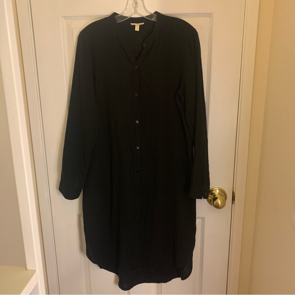 EILEEN FISHER black cotton dress